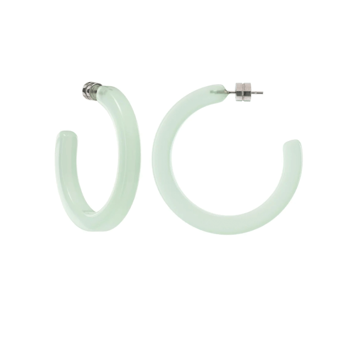 White Plastic Twist Half Hoop w Goldtone Edges Post Earrings for Pierced  Ears – | eBay